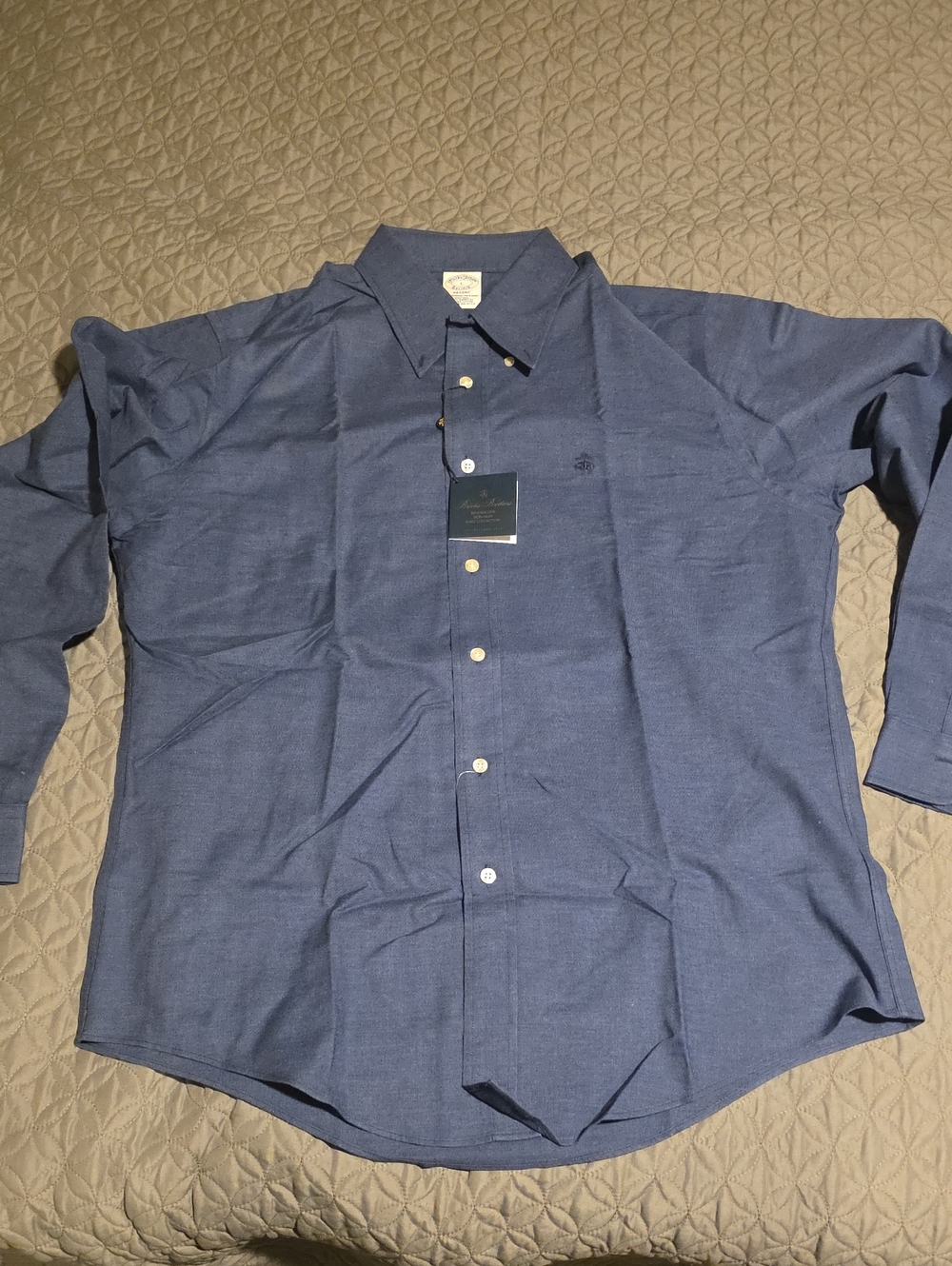 Brooks Brothers Blue Button-Down Dress Shirt. Size L.